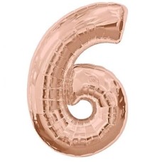 Number 6 Rose Gold Megaloon (86cm)